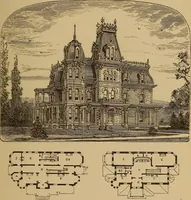 An illustration from Hobbs's architecture: containing designs and ground plans for villas, cottages and other edifices, both suburban and rural, adapted to the United States. With rules for criticism, and introduction (1876)