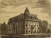 An illustration from Hobbs's architecture: containing designs and ground plans for villas, cottages and other edifices, both suburban and rural, adapted to the United States. With rules for criticism, and introduction (1876)