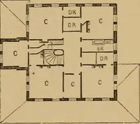 An illustration from Hobbs's architecture: containing designs and ground plans for villas, cottages and other edifices, both suburban and rural, adapted to the United States. With rules for criticism, and introduction (1876)