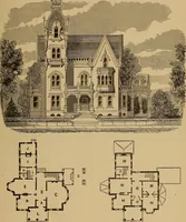 An illustration from Hobbs's architecture: containing designs and ground plans for villas, cottages and other edifices, both suburban and rural, adapted to the United States. With rules for criticism, and introduction (1876)