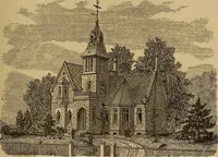 An illustration from Hobbs's architecture: containing designs and ground plans for villas, cottages and other edifices, both suburban and rural, adapted to the United States. With rules for criticism, and introduction (1876)