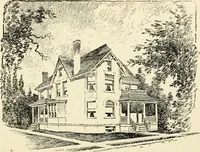An illustration from Hodgson's low cost American homes; perspective views and floor plans of one hundred low and medium priced houses (1905)