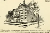 An illustration from Hodgson's low cost American homes; perspective views and floor plans of one hundred low and medium priced houses (1905)