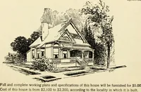 An illustration from Hodgson's low cost American homes; perspective views and floor plans of one hundred low and medium priced houses (1905)