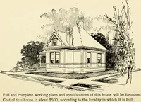 An illustration from Hodgson's low cost American homes; perspective views and floor plans of one hundred low and medium priced houses (1905)