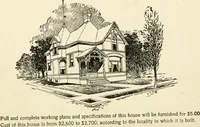 An illustration from Hodgson's low cost American homes; perspective views and floor plans of one hundred low and medium priced houses (1905)