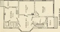 An illustration from Hodgson's low cost American homes; perspective views and floor plans of one hundred low and medium priced houses (1905)