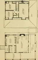 An illustration from Hodgson's modern house building : perspective views and floor plans of fifty low and medium priced houses ; full and complete working plans and specifications of any of these houses will be mailed at the low prices named, on the same day the order is received ; illustrated (1905)