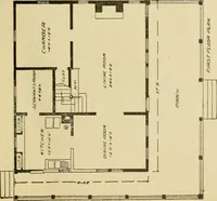An illustration from Hodgson's modern house building : perspective views and floor plans of fifty low and medium priced houses ; full and complete working plans and specifications of any of these houses will be mailed at the low prices named, on the same day the order is received ; illustrated (1905)
