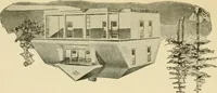 An illustration from Hodgson's modern house building : perspective views and floor plans of fifty low and medium priced houses ; full and complete working plans and specifications of any of these houses will be mailed at the low prices named, on the same day the order is received ; illustrated (1905)