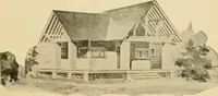 An illustration from Hodgson's modern house building : perspective views and floor plans of fifty low and medium priced houses ; full and complete working plans and specifications of any of these houses will be mailed at the low prices named, on the same day the order is received ; illustrated (1905)