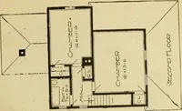 An illustration from Hodgson's modern house building : perspective views and floor plans of fifty low and medium priced houses ; full and complete working plans and specifications of any of these houses will be mailed at the low prices named, on the same day the order is received ; illustrated (1905)