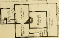 An illustration from Hodgson's modern house building : perspective views and floor plans of fifty low and medium priced houses ; full and complete working plans and specifications of any of these houses will be mailed at the low prices named, on the same day the order is received ; illustrated (1905)