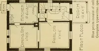 An illustration from Hodgson's modern house building : perspective views and floor plans of fifty low and medium priced houses ; full and complete working plans and specifications of any of these houses will be mailed at the low prices named, on the same day the order is received ; illustrated (1905)