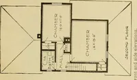 An illustration from Hodgson's modern house building : perspective views and floor plans of fifty low and medium priced houses ; full and complete working plans and specifications of any of these houses will be mailed at the low prices named, on the same day the order is received ; illustrated (1905)
