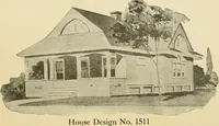 An illustration from Hodgson's modern house building : perspective views and floor plans of fifty low and medium priced houses ; full and complete working plans and specifications of any of these houses will be mailed at the low prices named, on the same day the order is received ; illustrated (1905)