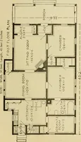 An illustration from Hodgson's modern house building : perspective views and floor plans of fifty low and medium priced houses ; full and complete working plans and specifications of any of these houses will be mailed at the low prices named, on the same day the order is received ; illustrated (1905)