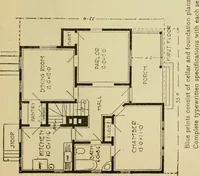 An illustration from Hodgson's modern house building : perspective views and floor plans of fifty low and medium priced houses ; full and complete working plans and specifications of any of these houses will be mailed at the low prices named, on the same day the order is received ; illustrated (1905)