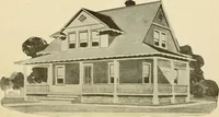 An illustration from Hodgson's modern house building : perspective views and floor plans of fifty low and medium priced houses ; full and complete working plans and specifications of any of these houses will be mailed at the low prices named, on the same day the order is received ; illustrated (1905)
