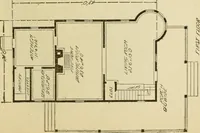 An illustration from Hodgson's modern house building : perspective views and floor plans of fifty low and medium priced houses ; full and complete working plans and specifications of any of these houses will be mailed at the low prices named, on the same day the order is received ; illustrated (1905)