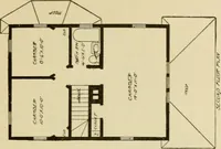 An illustration from Hodgson's modern house building : perspective views and floor plans of fifty low and medium priced houses ; full and complete working plans and specifications of any of these houses will be mailed at the low prices named, on the same day the order is received ; illustrated (1905)