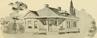 An illustration from Hodgson's modern house building : perspective views and floor plans of fifty low and medium priced houses ; full and complete working plans and specifications of any of these houses will be mailed at the low prices named, on the same day the order is received ; illustrated (1905)