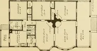 An illustration from Hodgson's modern house building : perspective views and floor plans of fifty low and medium priced houses ; full and complete working plans and specifications of any of these houses will be mailed at the low prices named, on the same day the order is received ; illustrated (1905)