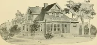 An illustration from Hodgson's modern house building : perspective views and floor plans of fifty low and medium priced houses ; full and complete working plans and specifications of any of these houses will be mailed at the low prices named, on the same day the order is received ; illustrated (1905)