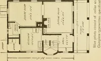 An illustration from Hodgson's modern house building : perspective views and floor plans of fifty low and medium priced houses ; full and complete working plans and specifications of any of these houses will be mailed at the low prices named, on the same day the order is received ; illustrated (1905)