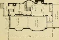 An illustration from Hodgson's modern house building : perspective views and floor plans of fifty low and medium priced houses ; full and complete working plans and specifications of any of these houses will be mailed at the low prices named, on the same day the order is received ; illustrated (1905)