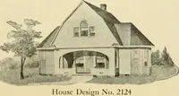 An illustration from Hodgson's modern house building : perspective views and floor plans of fifty low and medium priced houses ; full and complete working plans and specifications of any of these houses will be mailed at the low prices named, on the same day the order is received ; illustrated (1905)