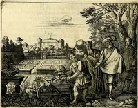 An illustration from Hof-gedachten, dat is, invallen, by gelegentheyt oft op't gesichte van boomen, planten, bloemen, kruyden, en diergelijcke aerdt-gewassen, verweckt, in't Buyten-leven (1655)