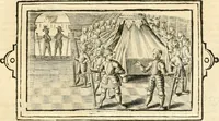 An illustration from Hohe geistreiche Lehren vnd Erklärungen vber die fürnembsten Sprüche dess Hohen Lieds Salomonis von der Liebhabenden Seele : das ist, der Christlichen Kirchen vnd jhrem Gemahl Jesu Christo (1622)