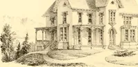 An illustration from Holly's country seats: containing lithographic designs for cottages, villas, mansions, etc., with their accompanying outbuildings; also, country churches, city buildings, railway stations, etc., etc (1863)