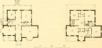 An illustration from Holly's country seats: containing lithographic designs for cottages, villas, mansions, etc., with their accompanying outbuildings; also, country churches, city buildings, railway stations, etc., etc (1863)
