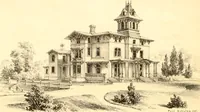 An illustration from Holly's country seats: containing lithographic designs for cottages, villas, mansions, etc., with their accompanying outbuildings; also, country churches, city buildings, railway stations, etc., etc (1863)