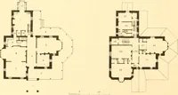 An illustration from Holly's country seats: containing lithographic designs for cottages, villas, mansions, etc., with their accompanying outbuildings; also, country churches, city buildings, railway stations, etc., etc (1863)