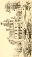 An illustration from Holly's country seats: containing lithographic designs for cottages, villas, mansions, etc., with their accompanying outbuildings; also, country churches, city buildings, railway stations, etc., etc (1863)