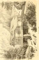An illustration from Holly's country seats: containing lithographic designs for cottages, villas, mansions, etc., with their accompanying outbuildings; also, country churches, city buildings, railway stations, etc., etc (1863)