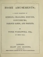 An illustration from Home amusements : a choice collection of riddles, charades, rebuses, conundrums, parlour games, and forfeits (1840)