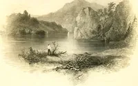 An illustration from The home book of the picturesque, or, American scenery, art, and literature : comprising a series of essays by Washington Irving, W.C. Bryant, Fenimore Cooper, Miss Cooper, N.P. Willis, Bayard Taylor, H.T. Tuckerman, E.L. Magoon, Dr. Bethune, A.B. Street, Miss Field, etc., with thirteen engravings on steel, from pictures by eminent artists, engraved expressly for this work (1852)
