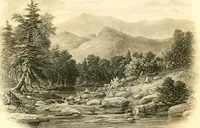 An illustration from The home book of the picturesque, or, American scenery, art, and literature : comprising a series of essays by Washington Irving, W.C. Bryant, Fenimore Cooper, Miss Cooper, N.P. Willis, Bayard Taylor, H.T. Tuckerman, E.L. Magoon, Dr. Bethune, A.B. Street, Miss Field, etc., with thirteen engravings on steel, from pictures by eminent artists, engraved expressly for this work (1852)