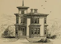 An illustration from Home building. A reliable book of facts, relative to building, living, materials, costs, at about 400 places from New York to San Francisco. Containing 42 plates and 45 original designs of buildings .. (1877)