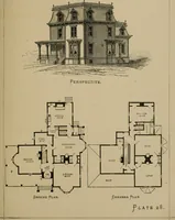An illustration from Home building. A reliable book of facts, relative to building, living, materials, costs, at about 400 places from New York to San Francisco. Containing 42 plates and 45 original designs of buildings .. (1877)