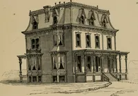 An illustration from Home building. A reliable book of facts, relative to building, living, materials, costs, at about 400 places from New York to San Francisco. Containing 42 plates and 45 original designs of buildings .. (1877)
