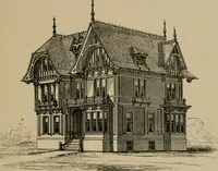 An illustration from Home building. A reliable book of facts, relative to building, living, materials, costs, at about 400 places from New York to San Francisco. Containing 42 plates and 45 original designs of buildings .. (1877)