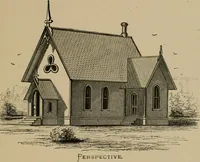 An illustration from Home building. A reliable book of facts, relative to building, living, materials, costs, at about 400 places from New York to San Francisco. Containing 42 plates and 45 original designs of buildings .. (1877)