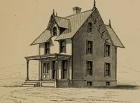 An illustration from Home building. A reliable book of facts, relative to building, living, materials, costs, at about 400 places from New York to San Francisco. Containing 42 plates and 45 original designs of buildings .. (1877)