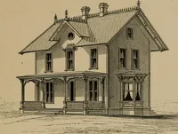An illustration from Home building. A reliable book of facts, relative to building, living, materials, costs, at about 400 places from New York to San Francisco. Containing 42 plates and 45 original designs of buildings .. (1877)