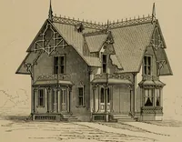 An illustration from Home building. A reliable book of facts, relative to building, living, materials, costs, at about 400 places from New York to San Francisco. Containing 42 plates and 45 original designs of buildings .. (1877)